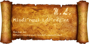 Misángyi Lóránt névjegykártya
